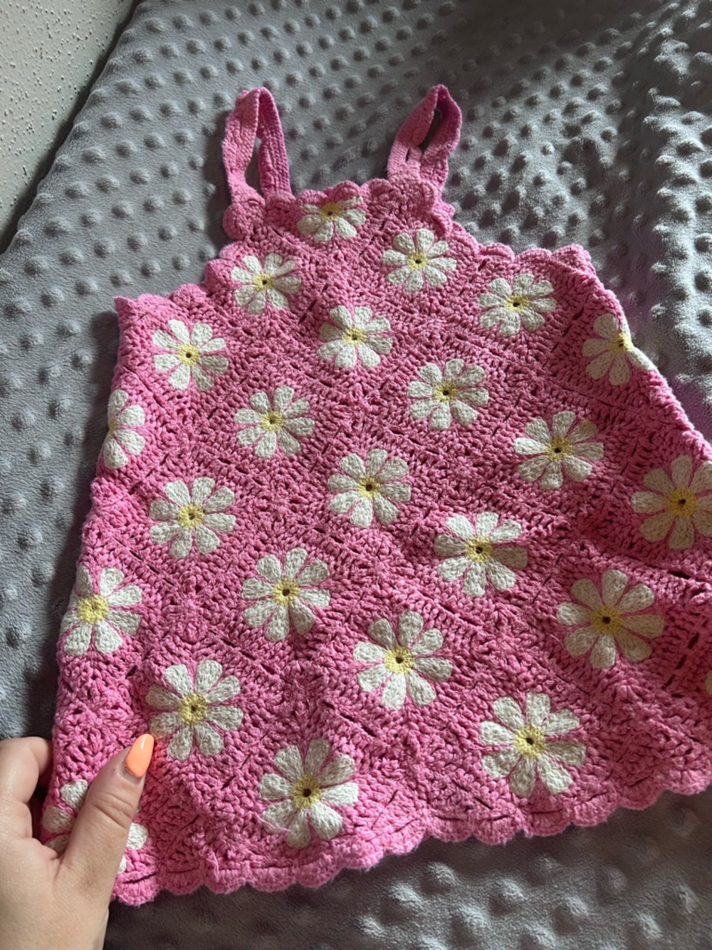 Zara Pink Crochet Daisy dress🌼